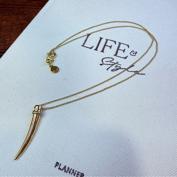 New Gorjana Gold Horn Pendant Necklace - Picture 1 of 2